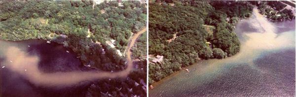 Discharge from Upper Nemahbin Roller Mill Dam Town of Summit Wisconsin Waukesha County